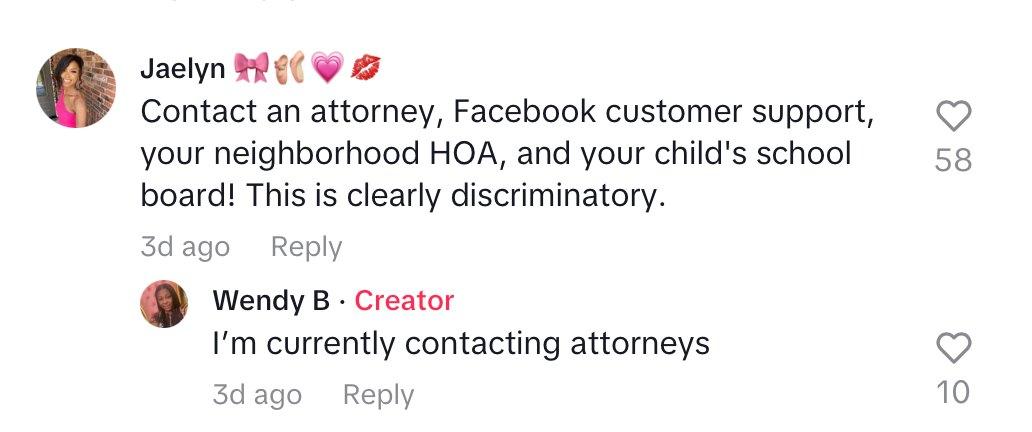 Comment on video of mom detailing the discriminatory behavior she witnesses in Texas.