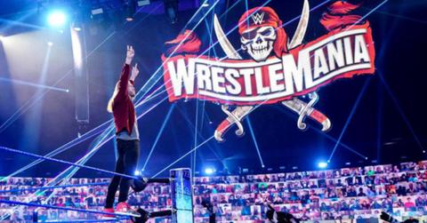 The wrestler Edge signaling that he will be appearing at WrestleMania 37.