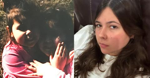 Gigi Perez and an old photo of her with her sister