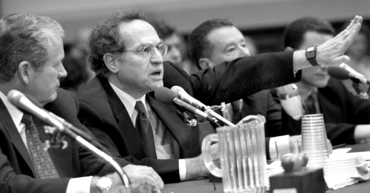 Alan Dershowitz testifies at Capitol Hill in 1998.