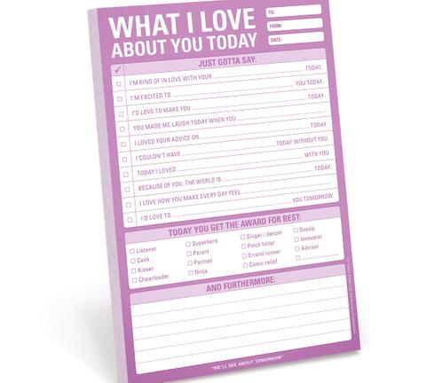 Knock Knock What I Love About You Today Pad