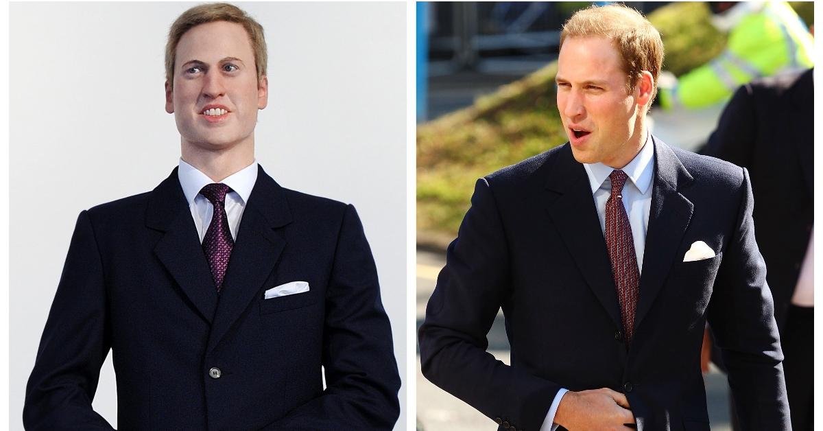 Wax figure of Prince William and actual Prince William