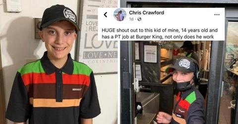 Teen works at Burger King