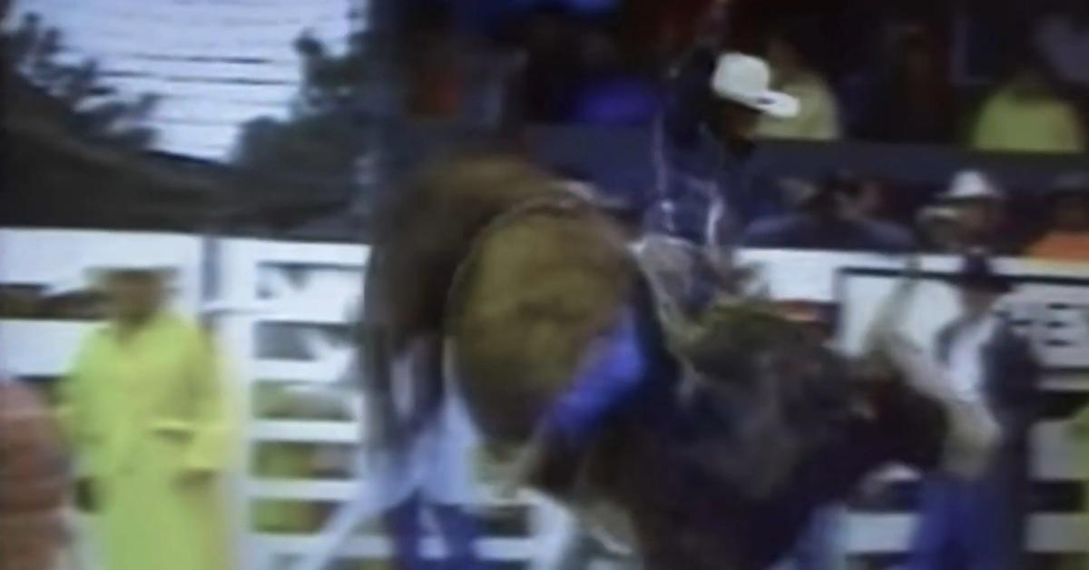 Lane Frost riding a bull