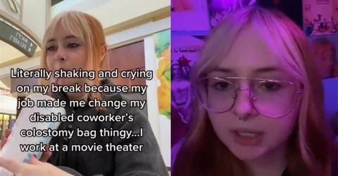 Employee changed coworker's colostomy bag