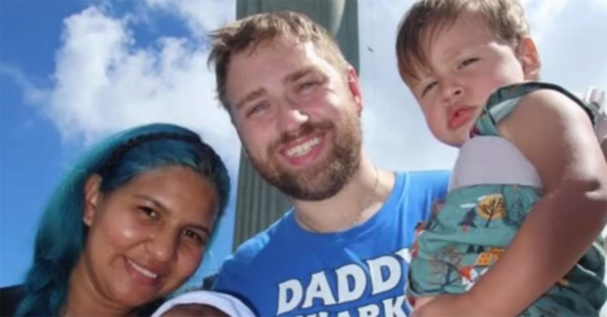 Paul and Karine Staehle with their son in Rio de Janeiro. 