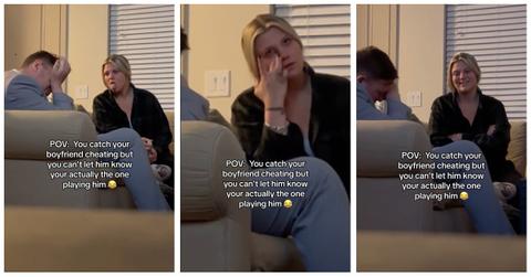 Woman Fake Cries During Breakup