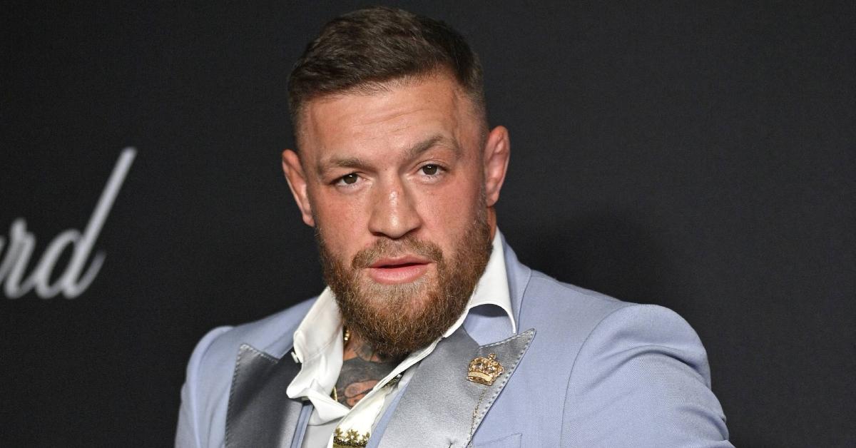 Conor McGregor in a light blue suit at Chopard-hosted dinner. 