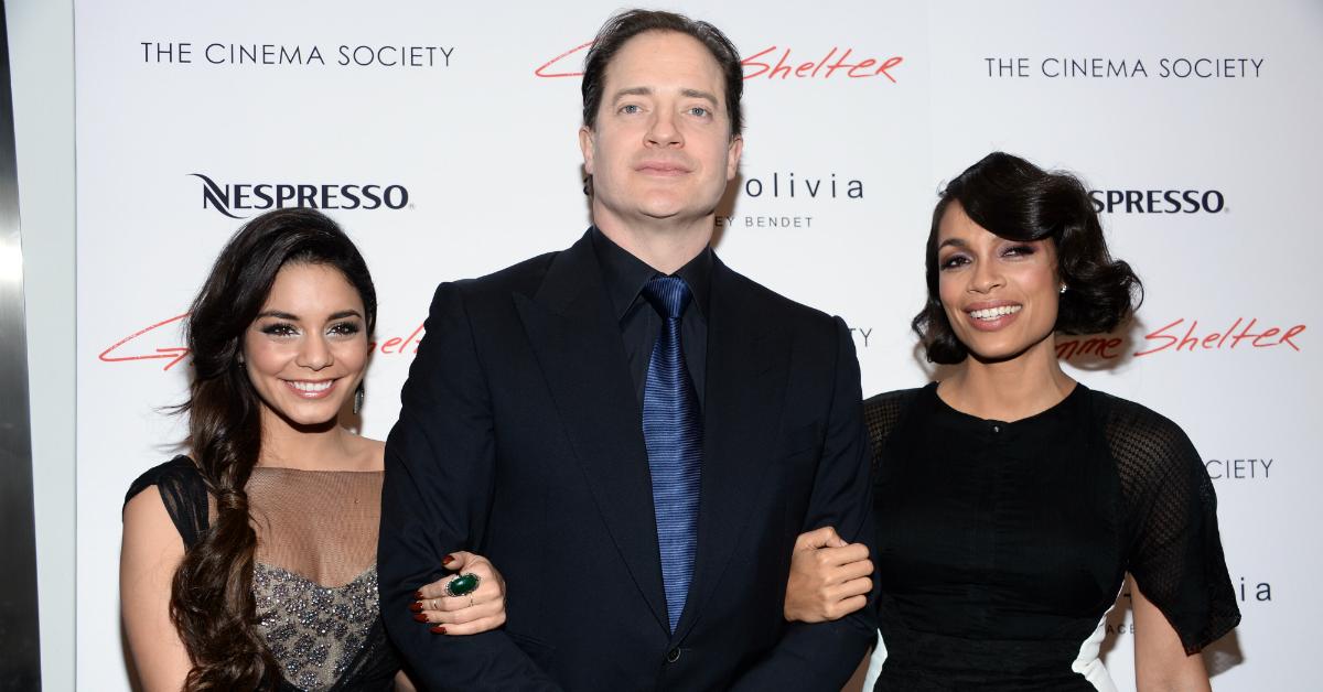 Brendan Fraser with Vanessa Hudgens and Rosario Dawson