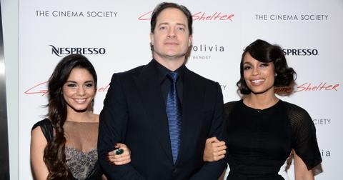 Brendan Fraser with Vanessa Hudgens and Rosario Dawson