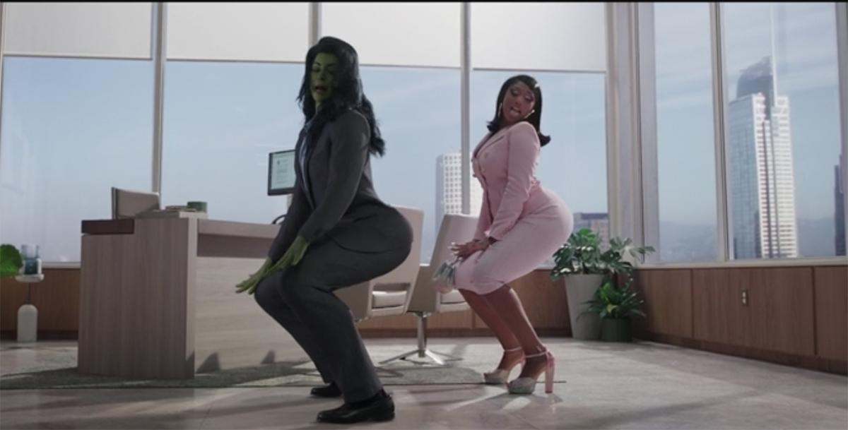 Jen Walters and Megan Thee Stallion twerking in 'She-Hulk: Attorney at Law'