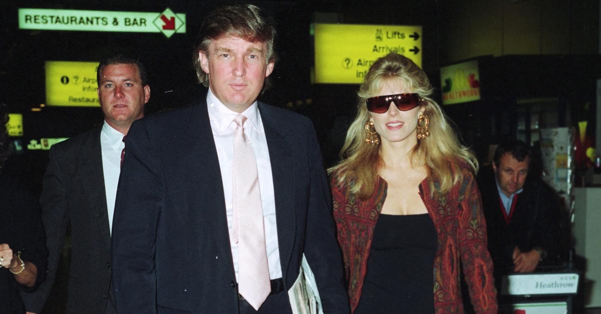 (L-R): Donald Trump and Marla Maples at the airport