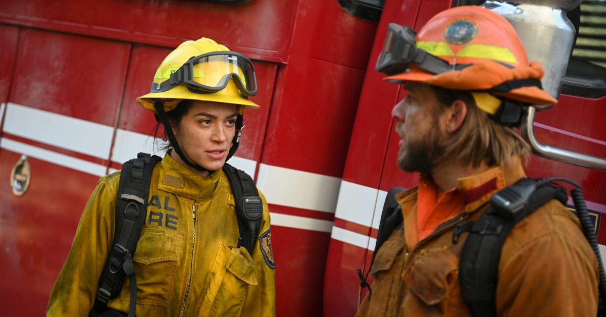 Gabriela (Stephanie Arcila) confronts Bode (Max Thieriot) in Episode 20 of 'Fire Country'