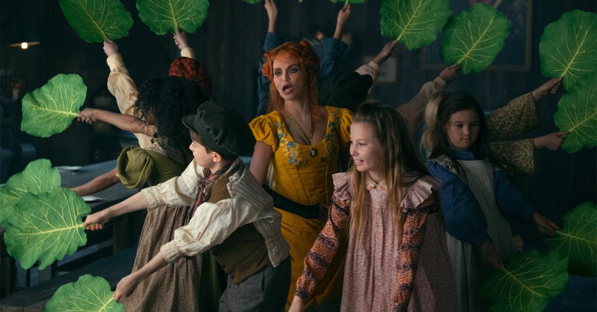 Kristin Chenoweth and the orphans singing "Are They Good Enough to Eat" in 'Schmigadoon' Season 2