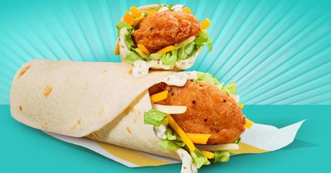 Two McDonald's Snack Wraps.