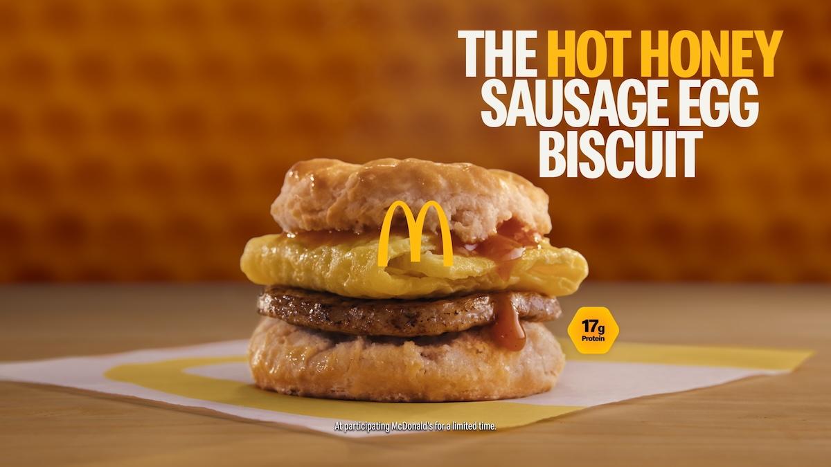 Hot Honey Sausage Egg Biscuit