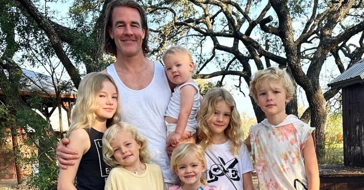 James Van Der Beek and his kids on their family farm.