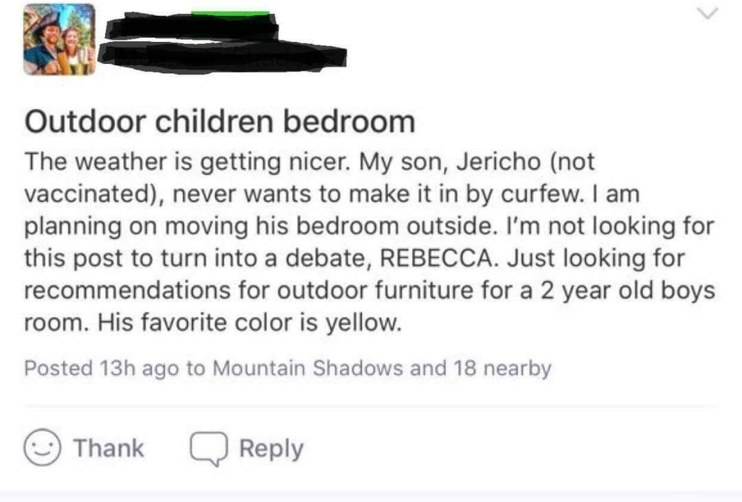 outdoor bedroom mom