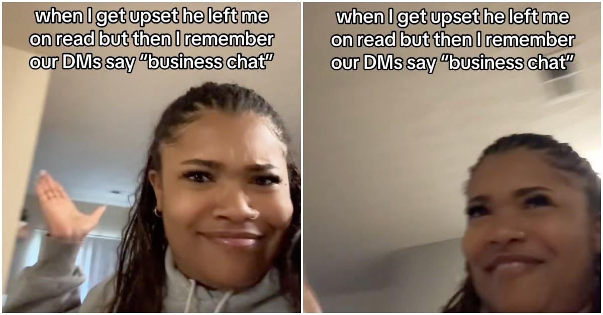 TikToker says her DMs say "business chat."