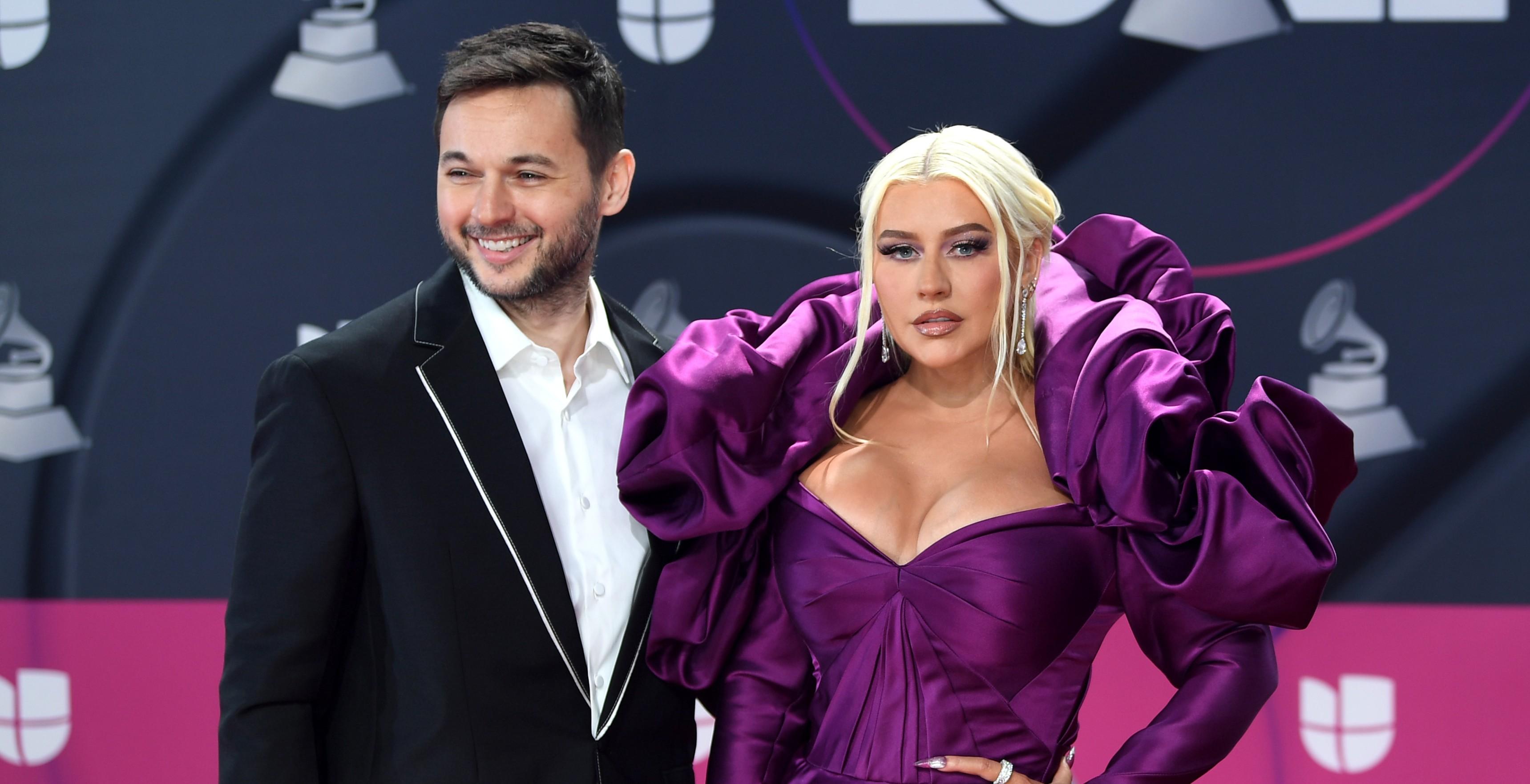 Matthew Rutler and Christina Aguilera attend The 23rd Annual Latin Grammy Awards