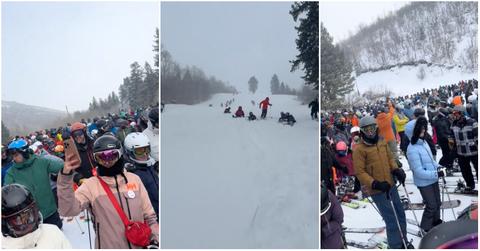 Crowds and lines mount at Park City Mountain Resort due to ski patroller strikes.