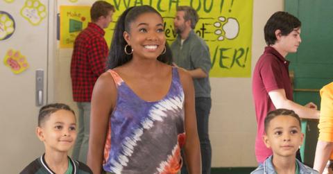 Christian Cote as Bailey, Gabrielle Union as Zoey Baker, and Sebastian Cote as Bronx