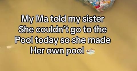 The girl's room flooded with water.