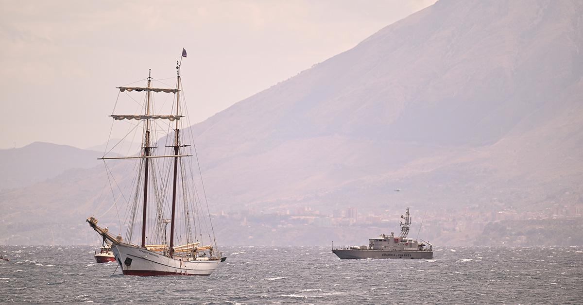 Boats search for the Bayesian following its sinking. 