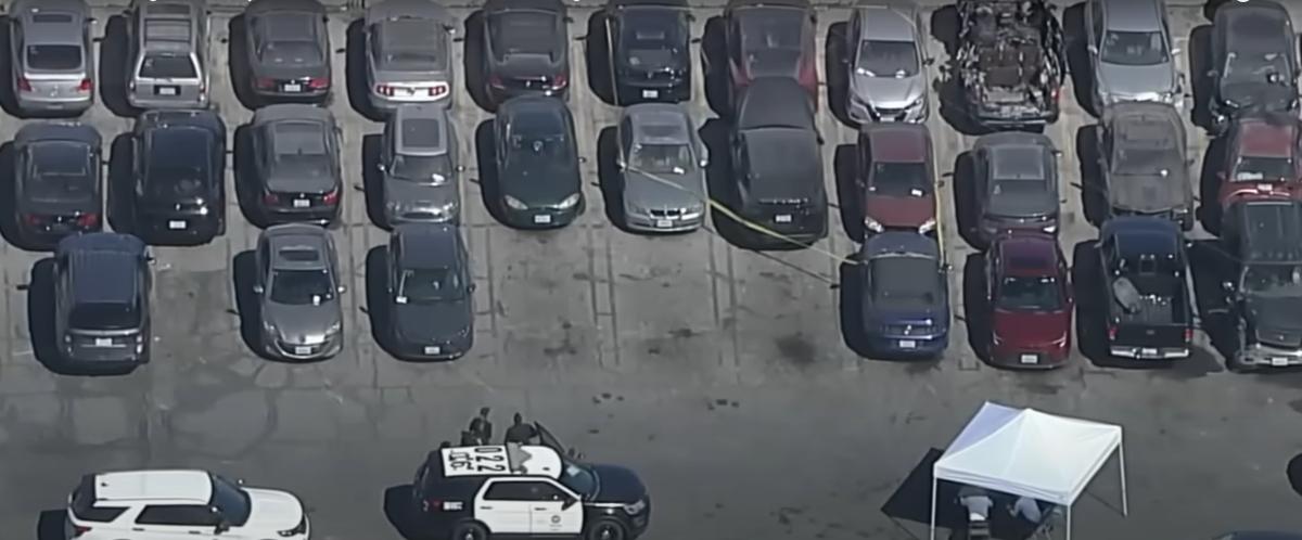 The impound lot where D4vd's Tesla was found.