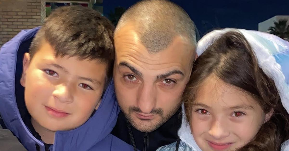 Vanes Martirosyan with his arms around his kids.