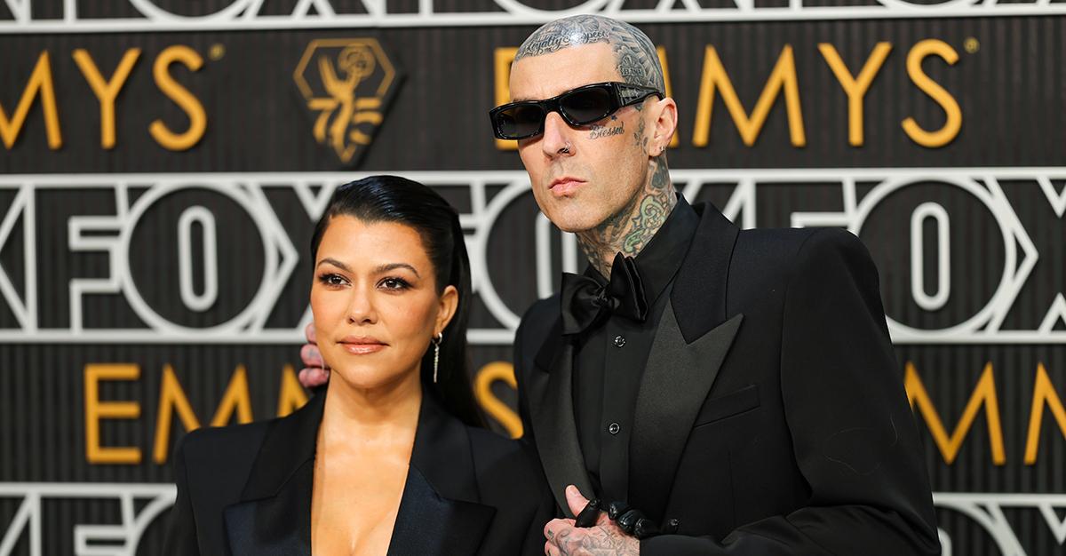 (l-r) Kourtney Kardashian and Travis Barker in 2024