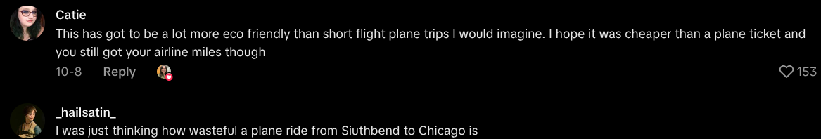 womans flight to chicago was a bus