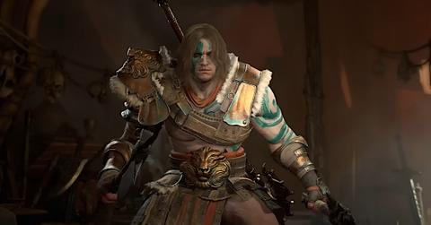 'Diablo IV' Barbarian armed with his weapons.