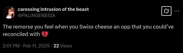 A tweet about Swiss cheese on tiktok