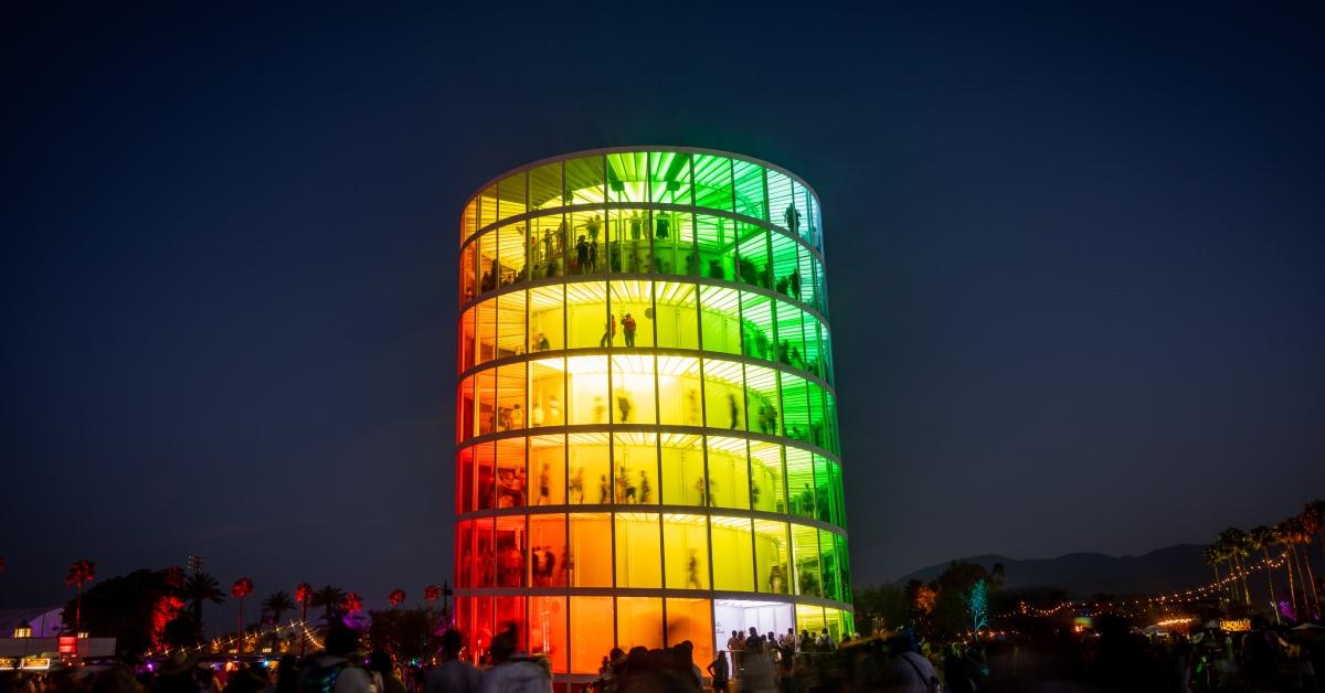 rainbow spectra dome at the 2023 Coachella Valley Music and Arts Festival 