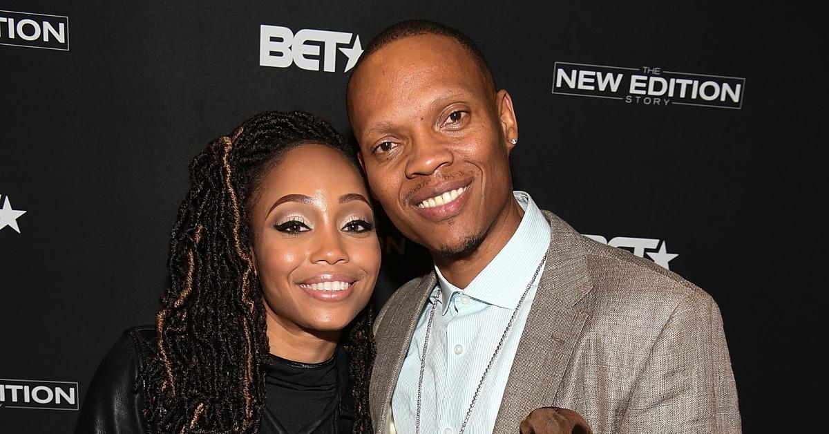 Shamari DeVoe, Ronnie DeVoe smiling posing in front of a black background at BET's Atlanta screening of "The New Edition Story" at AMC Parkway Pointe on January 5, 2017 in Atlanta, Georgia. 