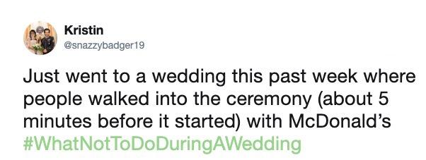 what not to do wedding