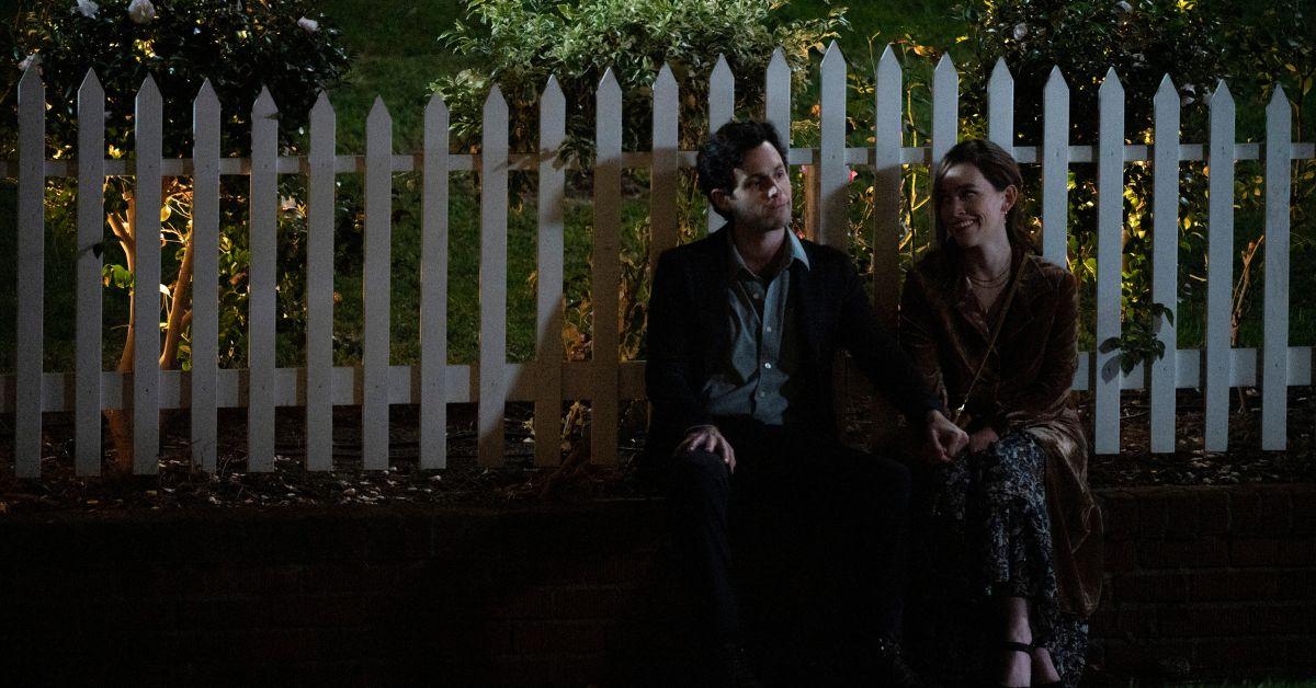 (l-r): Penn Badgley as Joe Goldberg and Victoria Pedretti as Love Quinn 'You' Season 3.