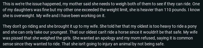 Grandma Weighs Granddaughters to Ride Ponies