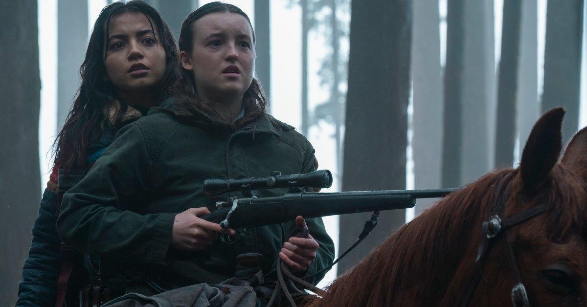 Ellie and Dina riding on Shimmer in 'The Last of Us'.