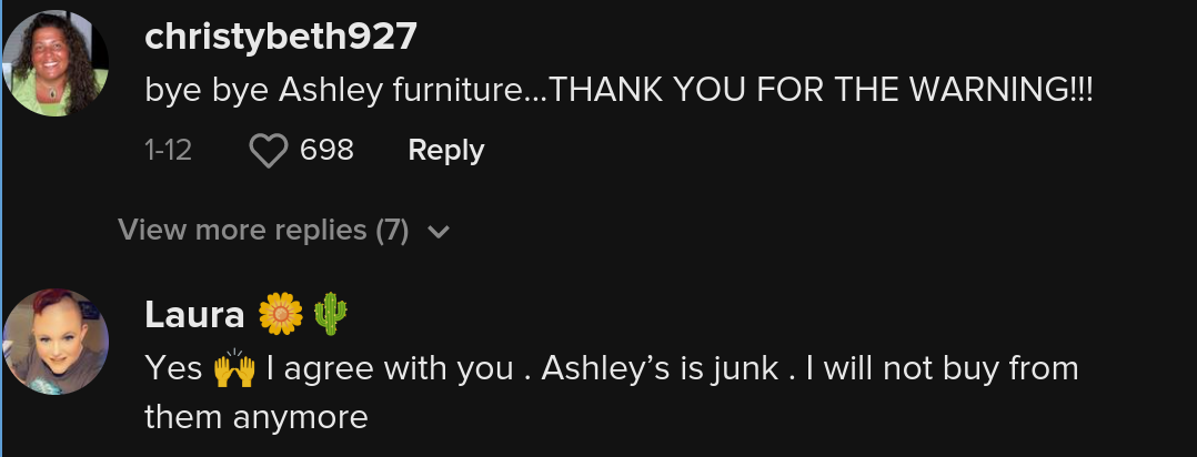 ashleys furniture is trash