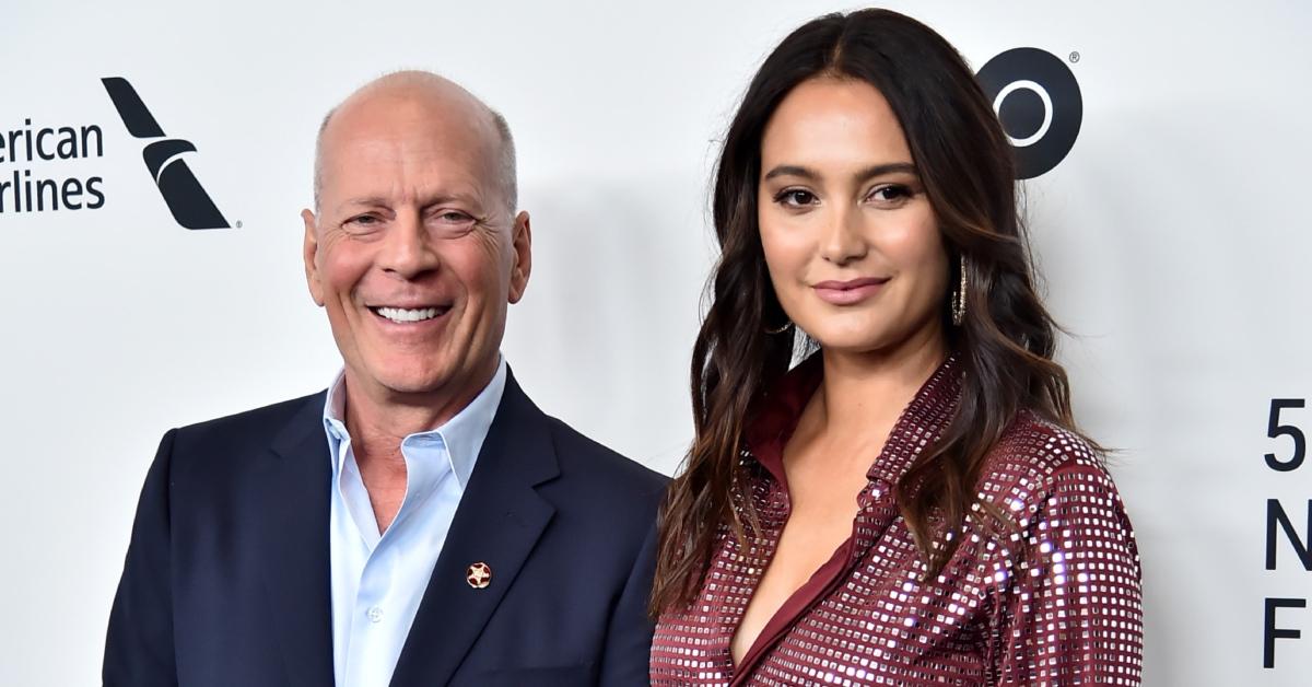 Bruce Willis and wife Emma Heming Willis attend the 'Motherless Brooklyn' arrivals.