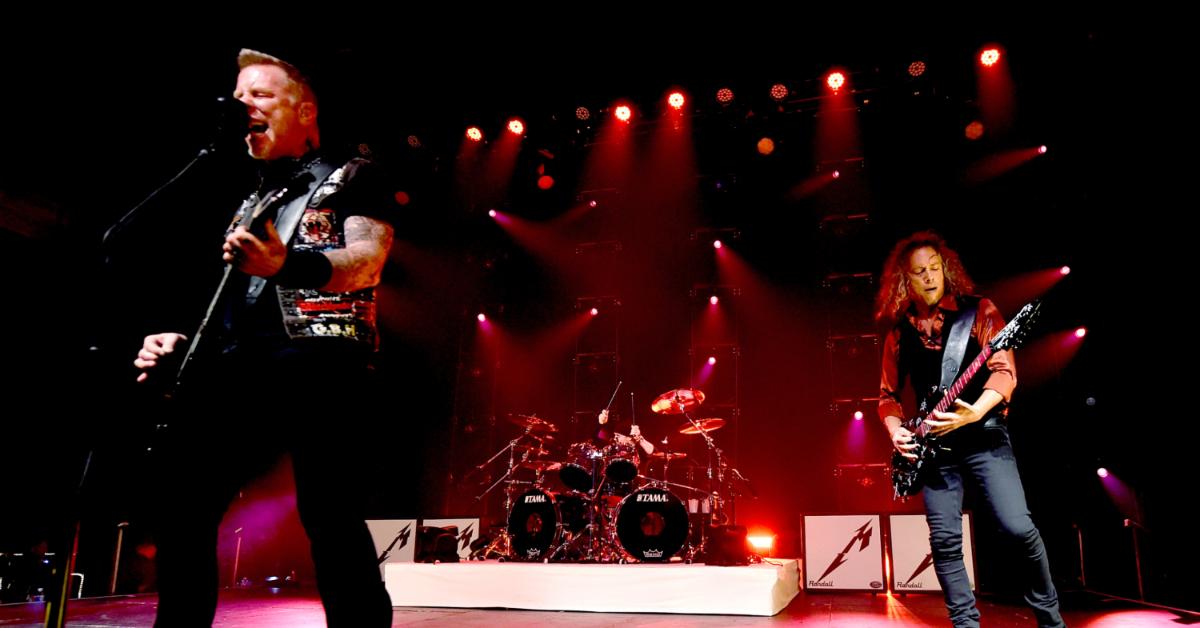 Metallica performing on stage