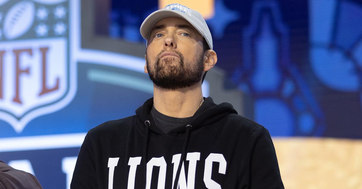 Eminem (Marshall Mathers) during day 1 of the NFL Draft on April 25, 2024 at Fox Theatre in Detroit, MI