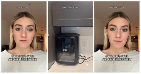 A woman is urging air fryer owners to unplug the appliance when not using it.