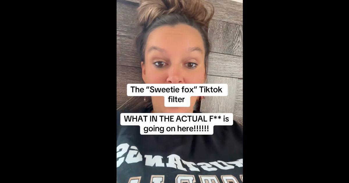 A reaction video to the Sweetie Fox filter on TikTok.
