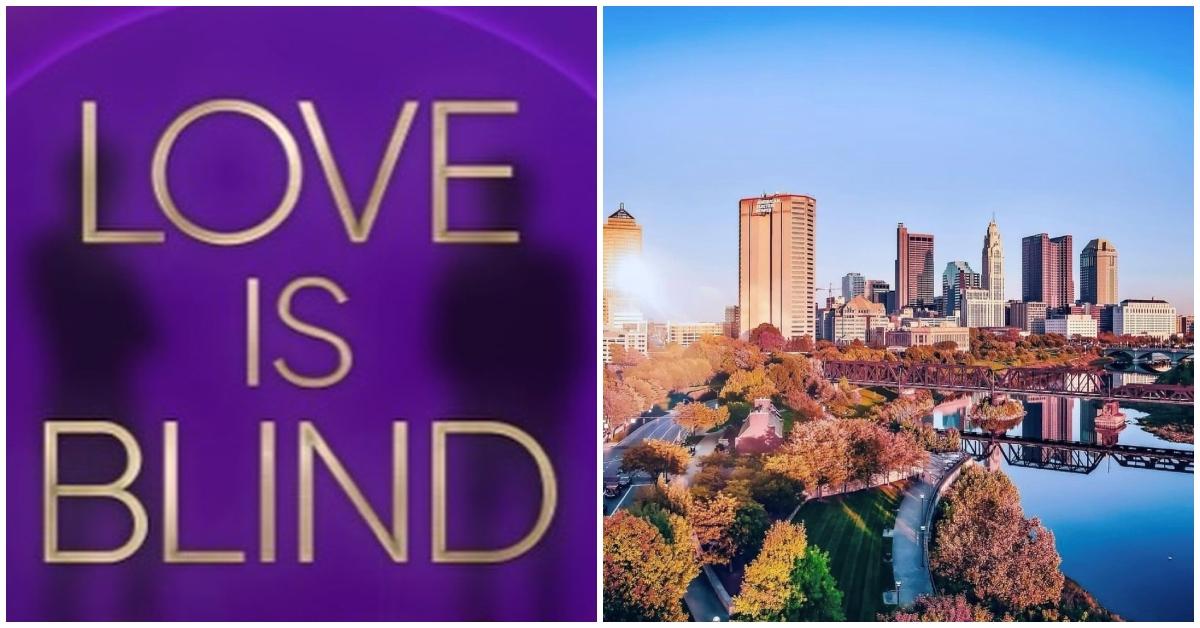 (l-r): 'Love Is Blind' logo and a photo of Columbus, Ohio