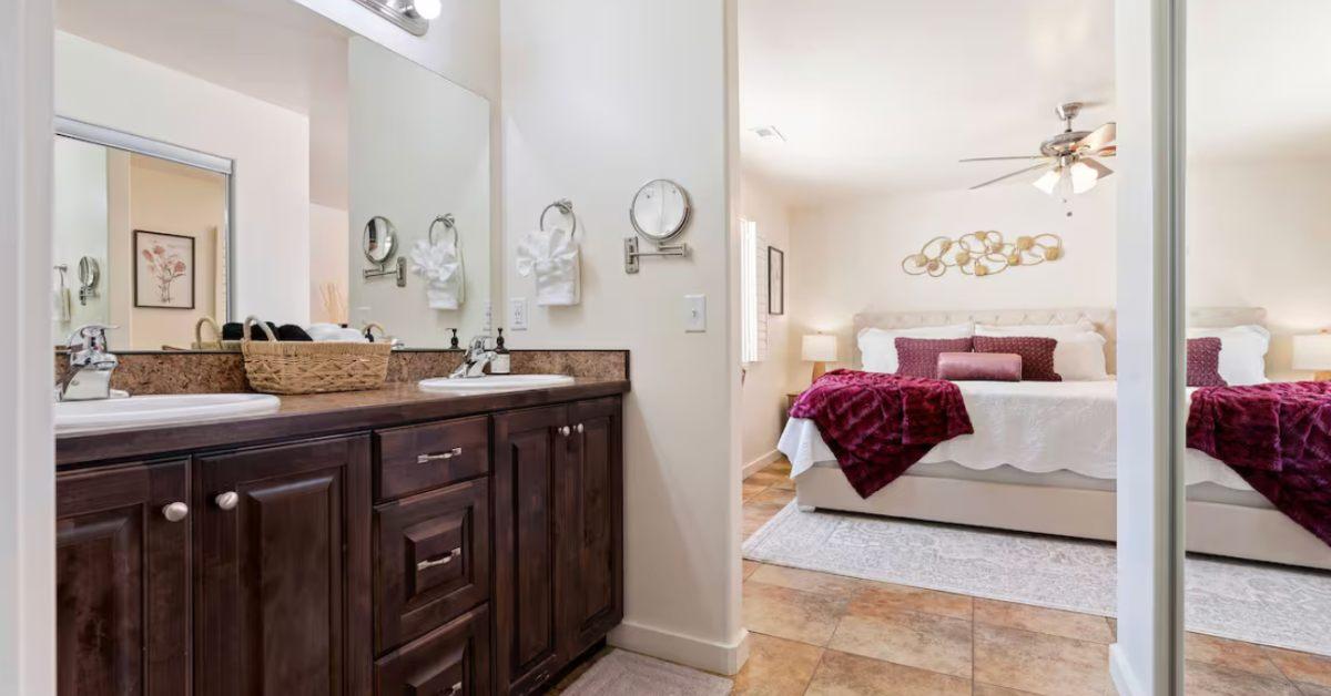 One of the bedrooms in Christine's Moab townhouse rental in Moab.