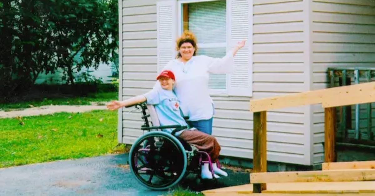 Gypsy Rose Blanchard sitting in a wheelchair next to her mom.