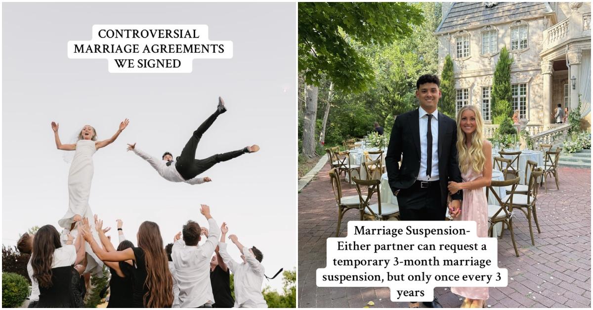 TikToker shares her and her husband's controversial marriage clauses.